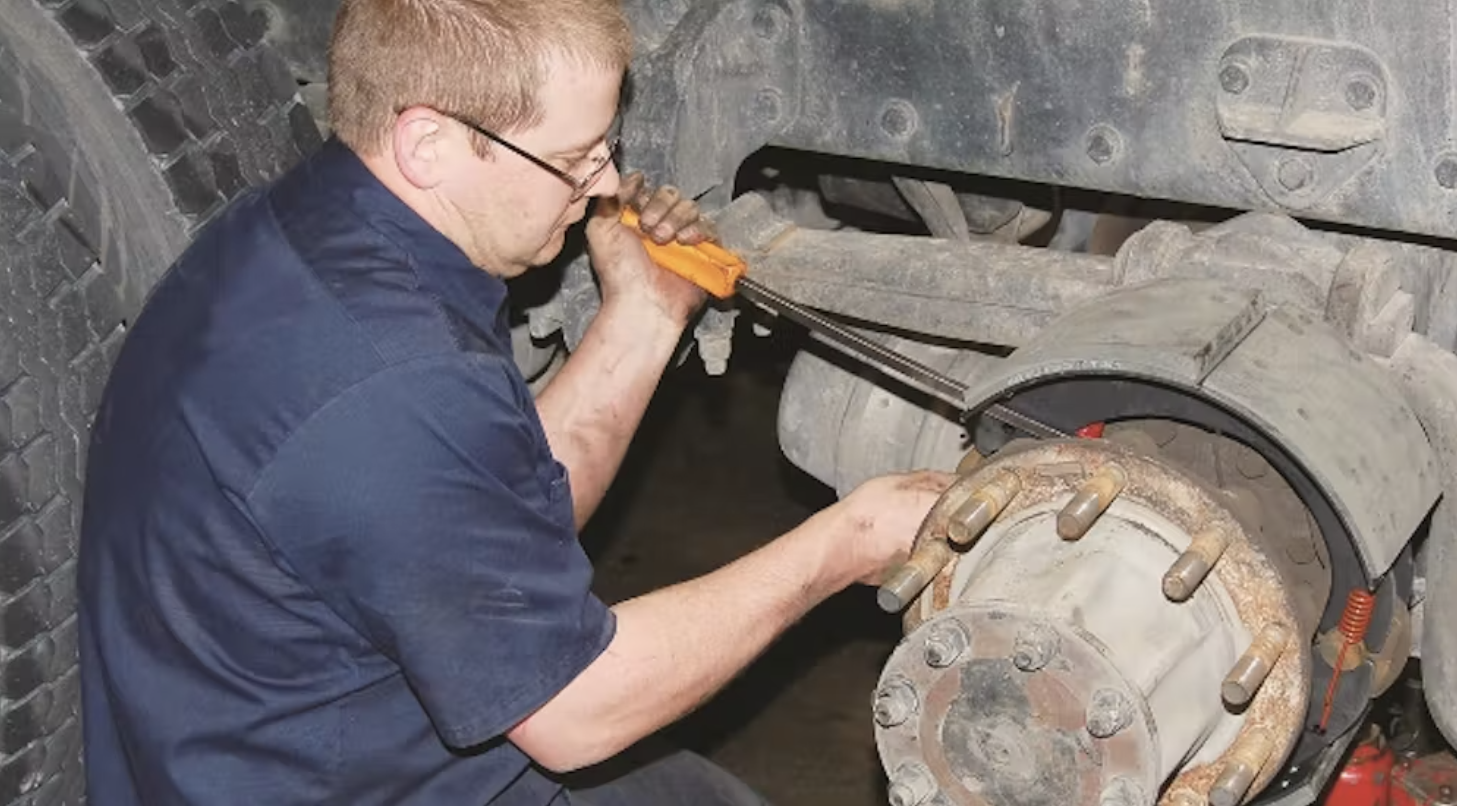this image shows truck brake service in West Sacramento, CA